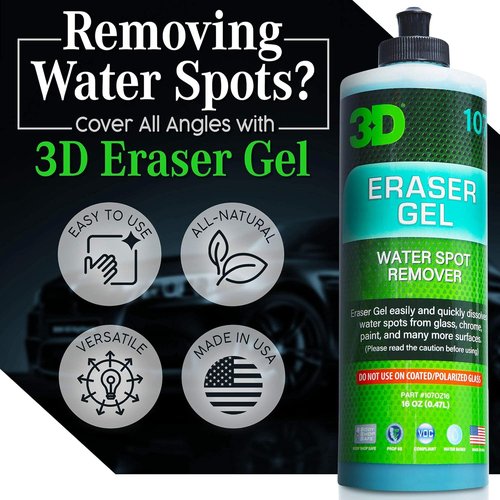 3D Eraser Gel Water Spot Remover - Acidic Formula for Hard Water Spots & Mineral Deposits - 16 oz