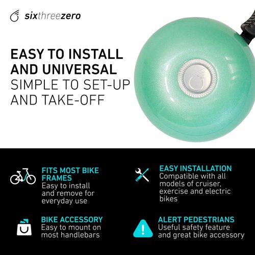 sixthreezero Classic Bike Bell for Adult Men Women and Kids Bicycles, Mint Green