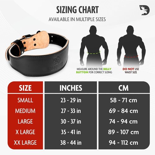 DMoose Fitness Weight Lifting Belt - 7MM Cushioned Lumbar Support | Adjustable Genuine Leather for Squats & Deadlifts