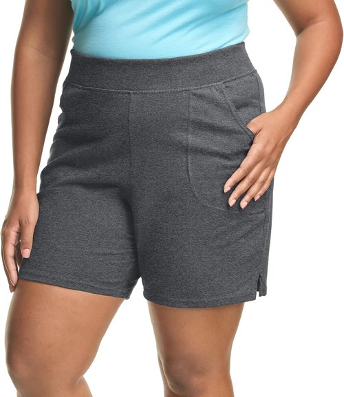 Just My Size Plus Size Cotton Jersey Shorts - Comfortable Pull-On Gym Shorts | 7-Inch Inseam