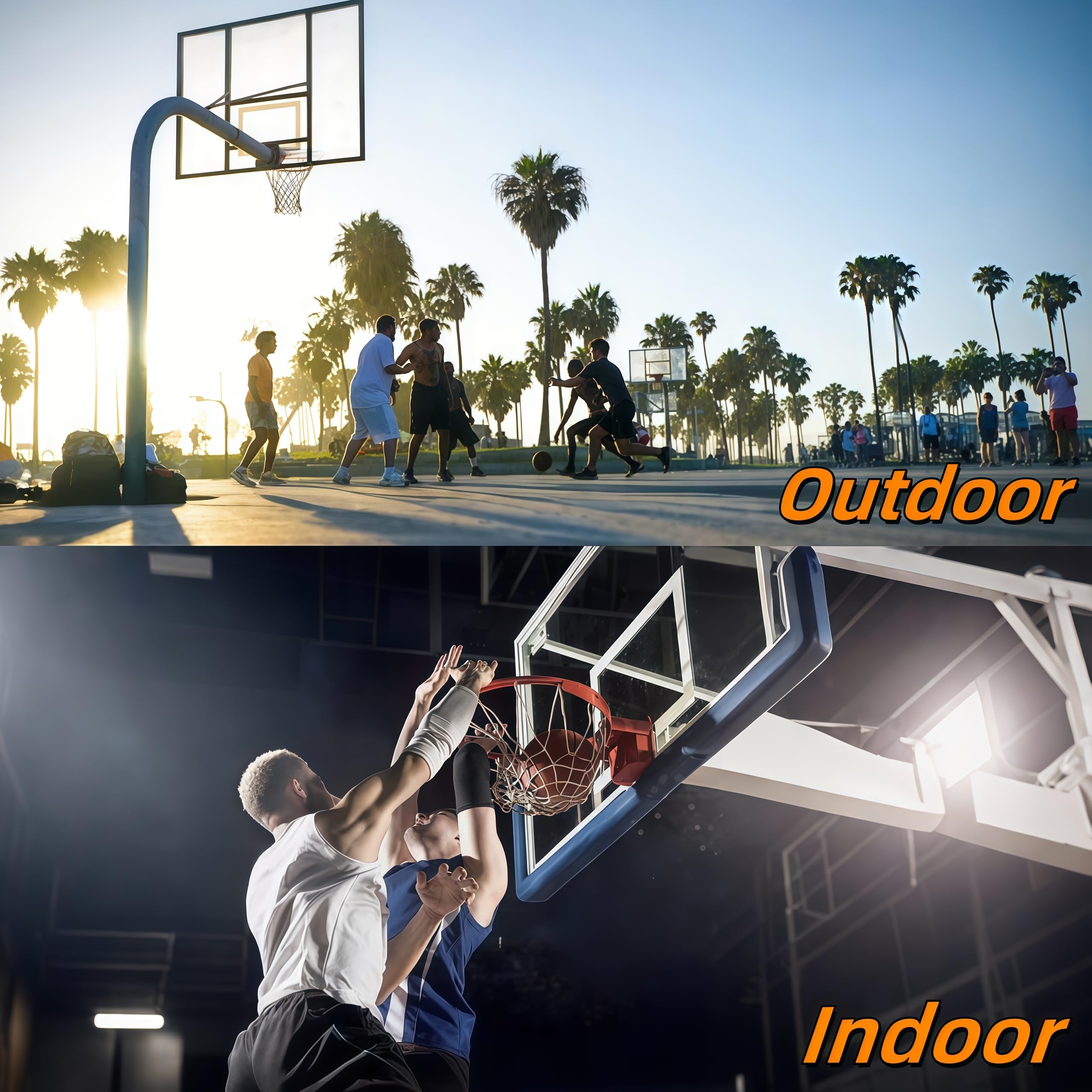 2 Pack Heavy Duty Basketball Net Replacement,2025 Upgrade Heavy Duty Basketball Net, All Weather Anti Whip,12 Loops Fits Standard Indoor or Outdoor Rims (White +White)