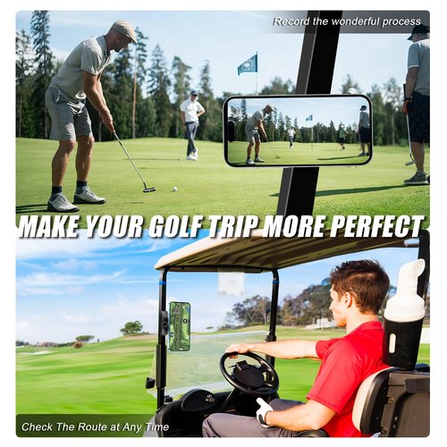 Magnetic Golf Cart Phone Holder, Magnetic Phone Mount for Gym Compatible with MagSafe iPhone 12-17, Ultra-Strong Magnets Phone Holders Fits EZGO, Yamaha, Icon Golf Cart Aaccessories Essentials