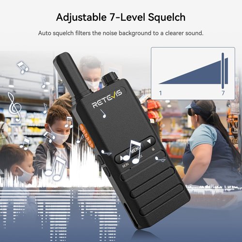 Retevis B3B Walkie Talkies Rechargeable, 1620mAh, Lightweight 2 Way Radio Long Range, Type C, Ultra Thin, VOX, Handheld Two Way Radios for Retail, Hotel, Church (10 Pack)
