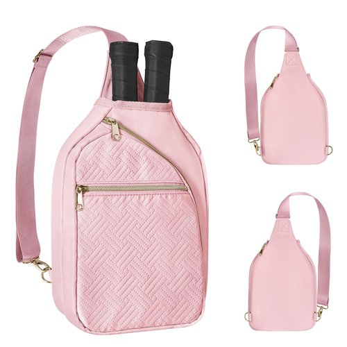 Prokva Pickleball Bag for Women, Pickleball Paddle Sling Bag, Pickle Ball Bag for Pickleball Accessories, Pink (Patent Design)