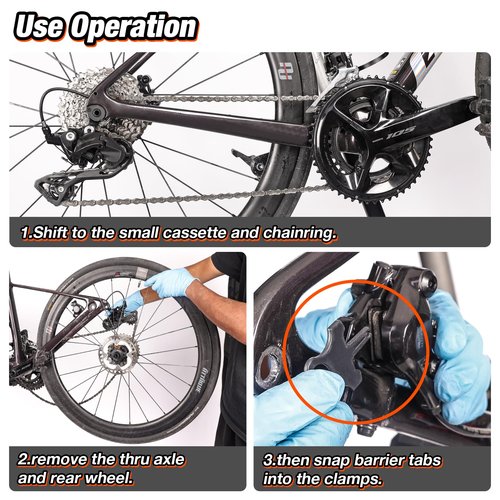 LEBYCLE Dummy Hub Bike Chain Holder for Thru Axle Frames, Elastic Snap Fit with Dual POM Bearings, Fits 142–148mm Dropouts, Quick Installation Hub Cleaning Tool for Road & MTB