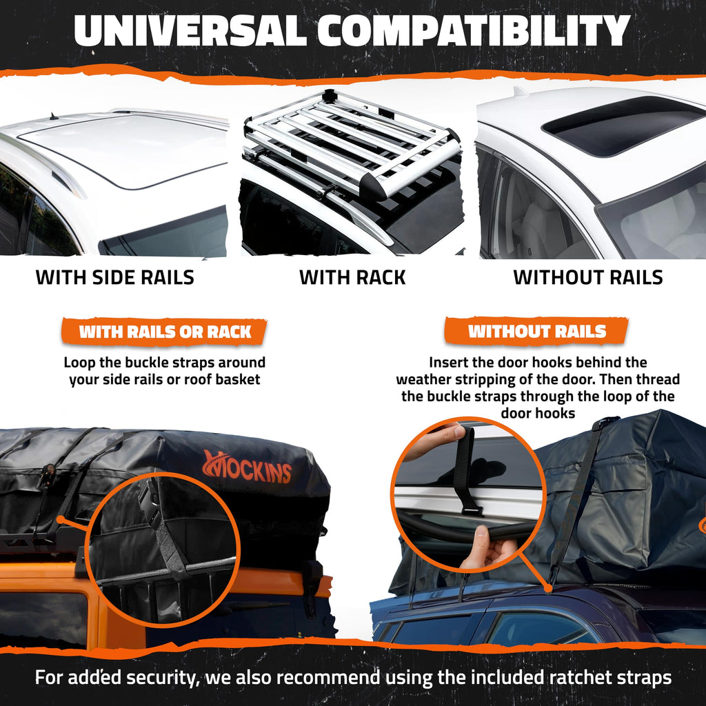 Mockins XXL 50 CuFt Heavy Duty Car Rooftop Cargo Carrier Bag 85"x50"x20"