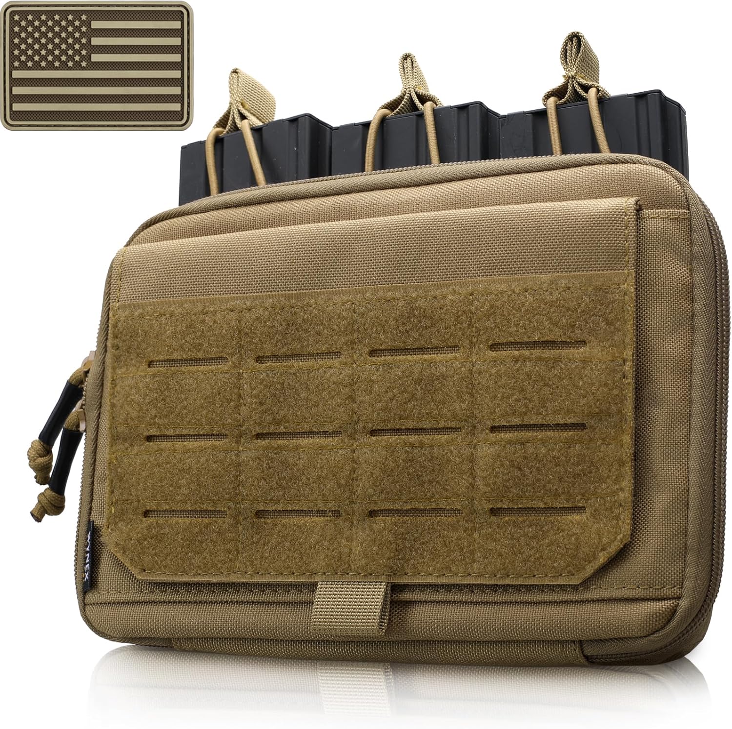 WYNEX Tactical Utility Tool Pouch - Kangaroo Style Molle Admin Organizer with Mag/Zipper Strip Insert