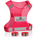 Reflective Vest Running Gear, Lightweight Motorcycle Cycling Reflective Vests with Large Pocket & Adjustable Waist for Women Men Running Safety Vest with Reflective Bands (Pink, Medium)