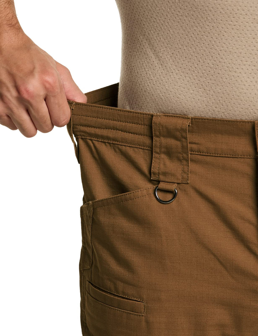 CQR Men's Tactical Pants, Water Resistant Ripstop Cargo Pants, Lightweight EDC Work Hiking Pants, Outdoor Apparel, Duratex Mag Pocket Copper Brown, 28W x 30L