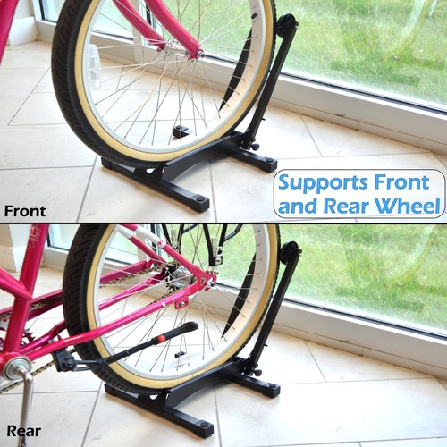 Lumintrail Bike Floor Foldable Storage Stand for Mountain and Road Bicycle Indoor Outdoor Garage Storage