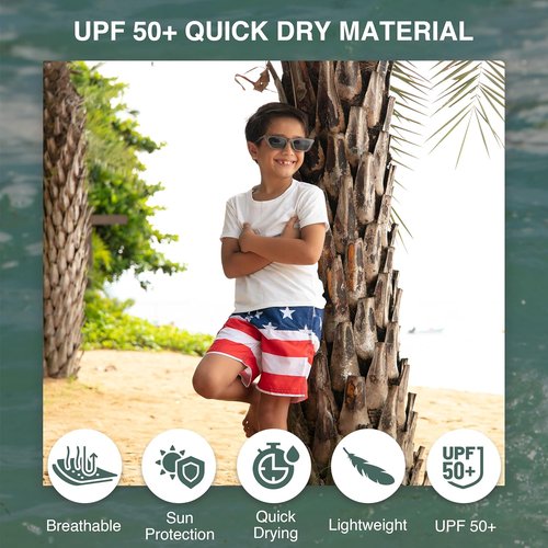 Kanu Surf Boys' Echo Quick-Dry Swim Trunks - UPF 50+ Sun Protection | Comfortable Fit