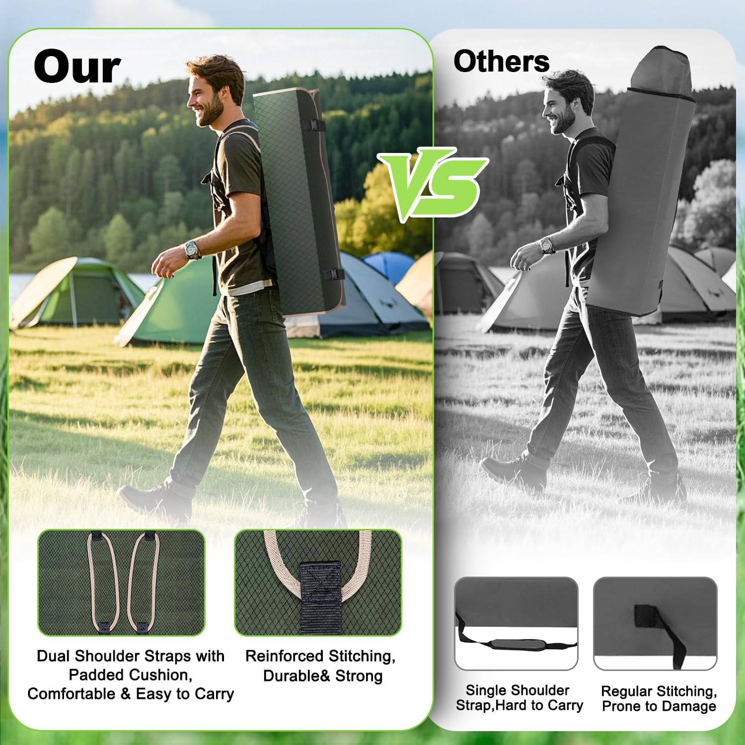 VTOY Portable Camping Chair - Durable 600D Oxford Folding Chair with Canopy for Outdoor Adventures