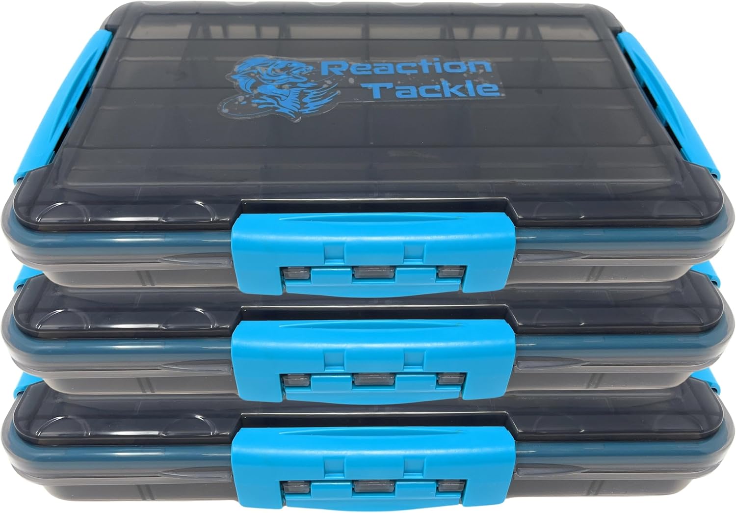 Reaction Tackle Ultimate Waterproof Tackle Box Trays - 3-Pack with Removable Dividers for Efficient Organization