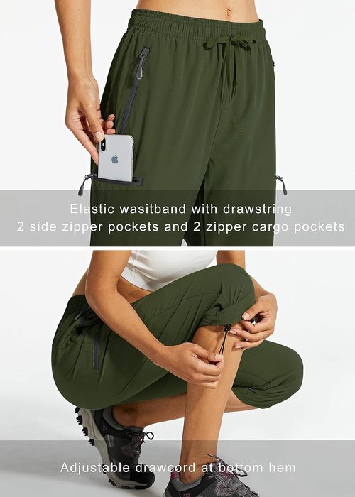 Libin Women's Capri Pants - Lightweight Quick-Dry Cargo Design with Zipper Pockets | Perfect for Hiking & Travel