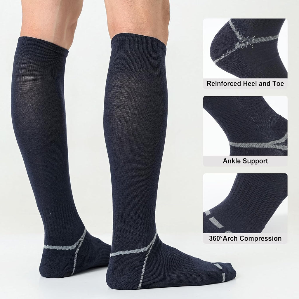 Skiennix Soccer Socks - 3 Pack Softball & Baseball Socks for Youth, Men & Women | Comfortable Fit