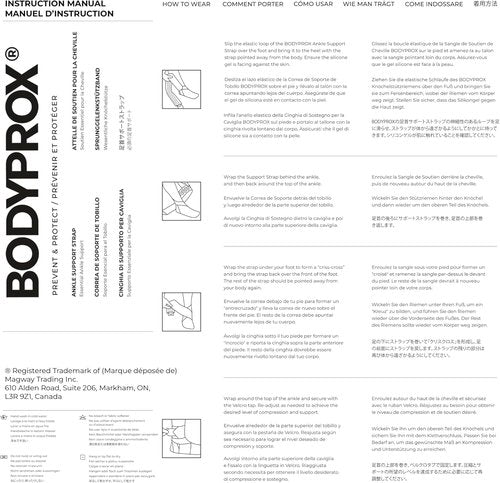 Bodyprox Ankle Support Brace - Adjustable Compression for Sports Protection | 2 Pack, One Size Fits Most