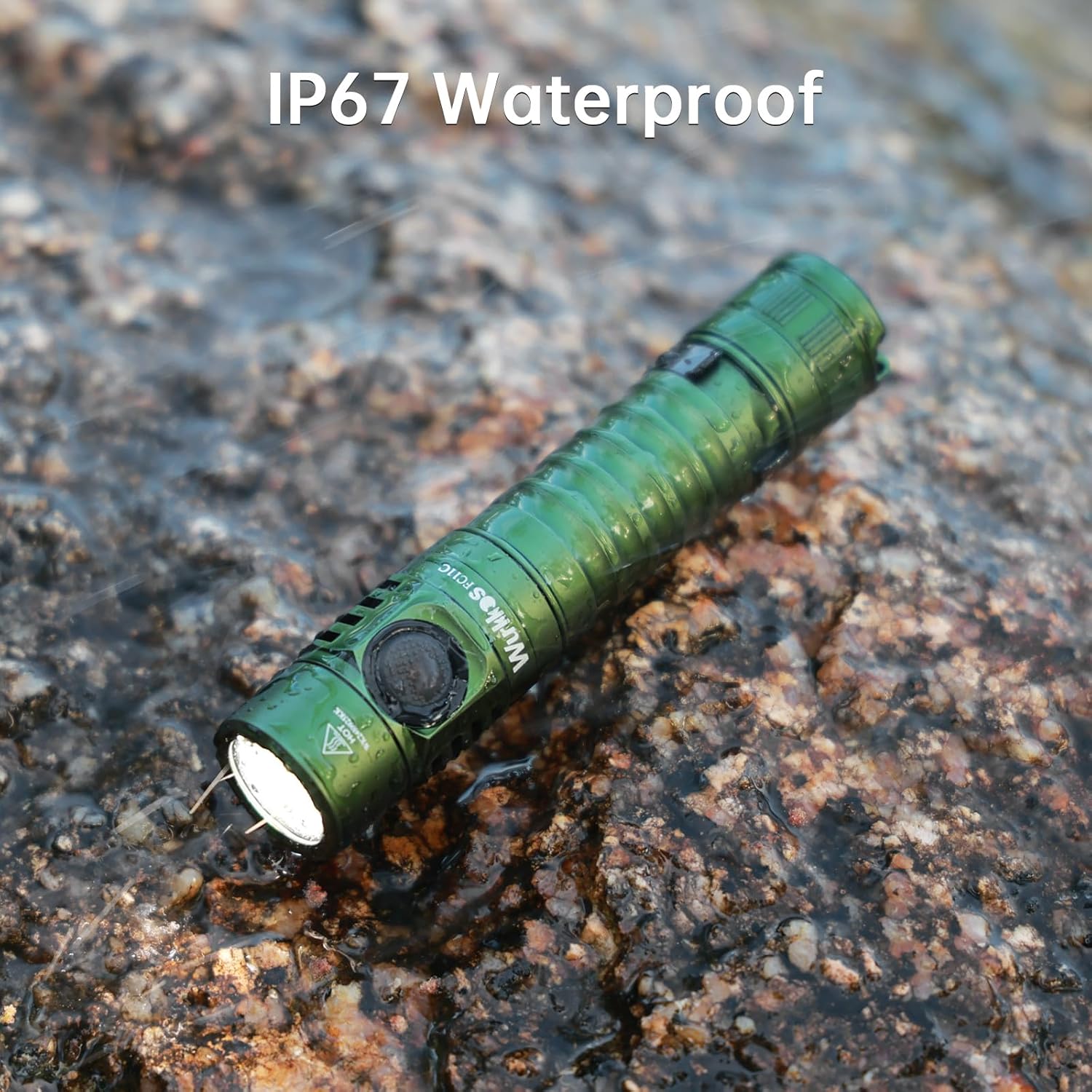 Wurkkos FC11C LED Flashlight - Rechargeable EDC Light with 1200 Lumens, IP68 Waterproof, Green 5000K