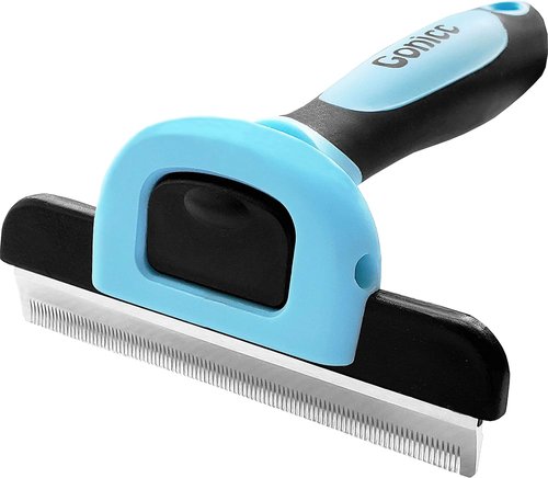 Gonicc Professional Pet De-Shedding Comb Tool - Ergonomic Design | Blue Color