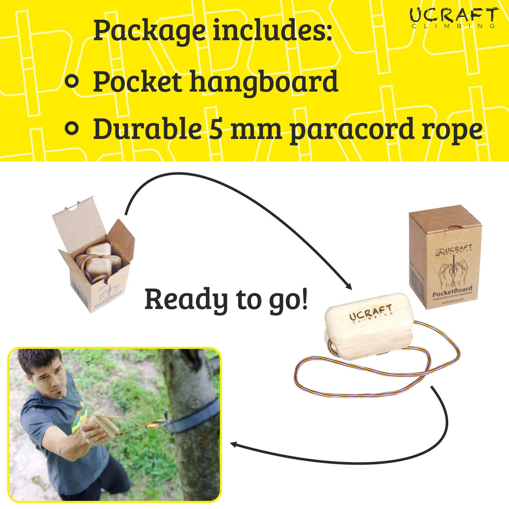 Ucraft Pocket-Sized Climbing Hangboard. Portable Fingerboard for Training and Warm-up