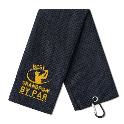 CybGene Dog Grandpa Grandpaw Golf Towel, Dog Grandpa Grandpaw Gifts on Father‘s Day, 15.8 x 23.6 inches Microfiber Golf Towel for Golf Bags