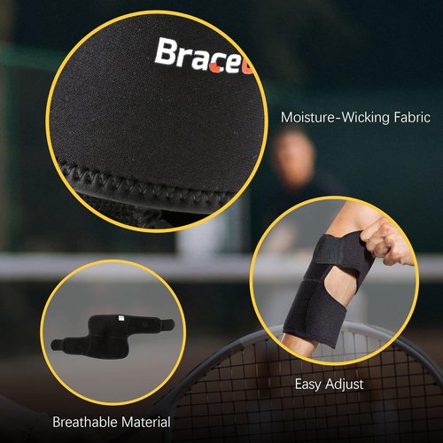 BraceUP Elbow Brace for Tendonitis - Adjustable Pain Relief Support for Tennis & Golfer's Elbow
