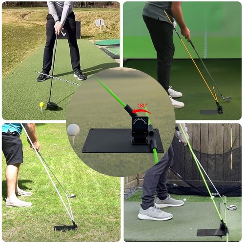 JIAXLTD Golf Alignment Sticks and Angle Holder Set Plate Thickened metal adopts damping design Angle adjusted freely Teaching Equipment for Aiming Putting Swing Posture Correction Golf Swing Training