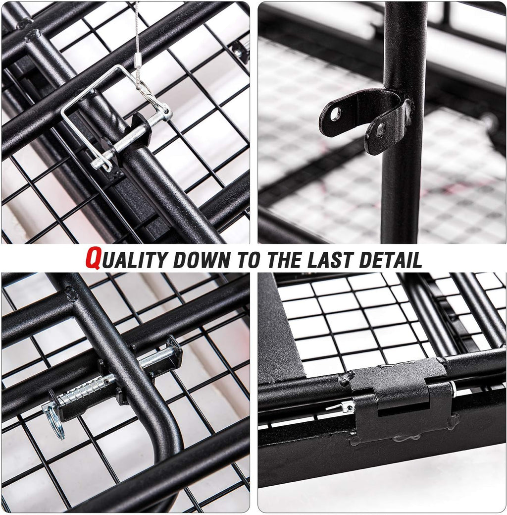 Steel Cargo Carrier Rack by Hitch Mount Basket | Foldable Design for 2-Inch Trailer Hitches