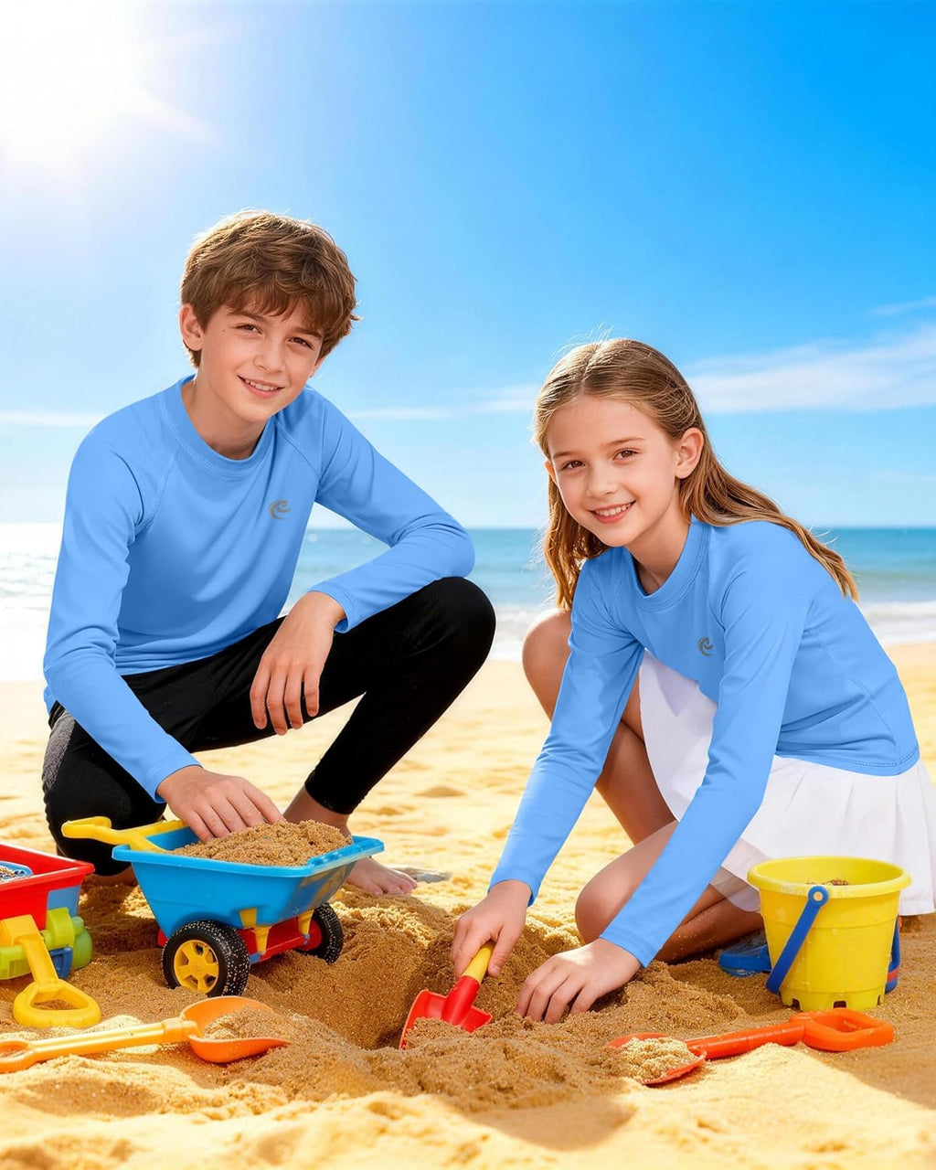 Regine Switzerland Boys UPF 50+ Swim Shirt - Long Sleeve UV Sun Protection Rash Guard | Youth SPF Water Shirt