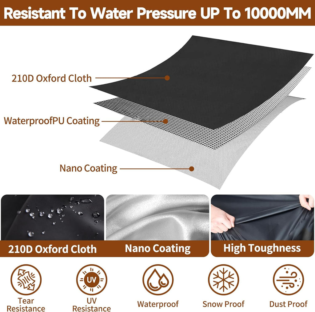 Skiennix Bike Cover - Waterproof Heavy-Duty Protection for 1 or 2 Bikes | Black with Storage Bag