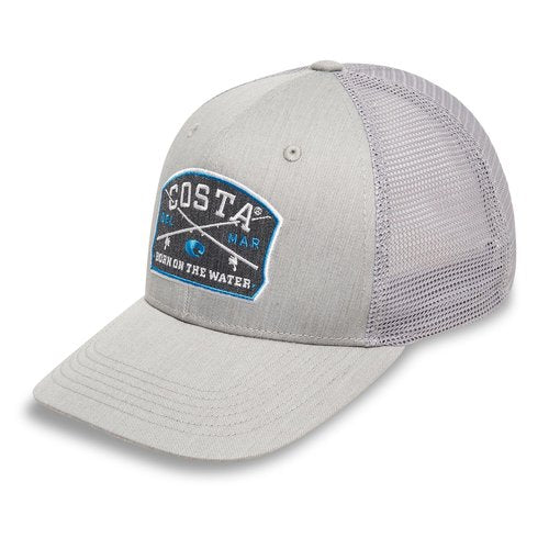 Costa Del Mar Mens Spinners Trucker Hat, Concrete/Rusted, One Size