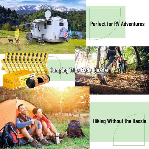 20 Portable Toilet Bags with 20 Poo Gels – 8 Gallon Leak-Proof Camping Toilet Waste Bags with Absorbent Gel for Portable Potty, Outdoor, RV, Hiking, Travel
