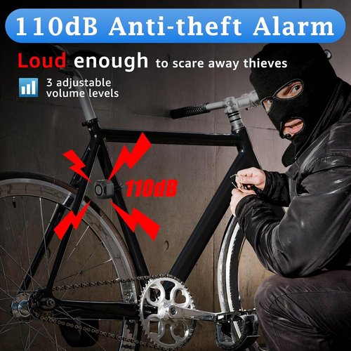 NineLeaf Bike Alarm - USB Rechargeable Anti-Theft Wireless Security System | 110dB Loud with Remote & Mount