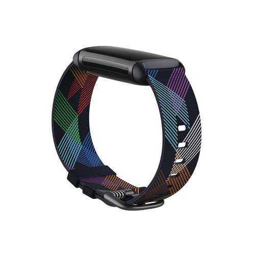 Fitbit Charge 5 & 6 Woven Band,Prism Pride,Large