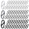 60PCS S Shaped Double Carabiner Clips 1.6 Inch Small Spring Snap Hook Keychain Dual Wire Gate Clip Interlocking Tiny Biner Clip Attachment Accessories (3 Colors)