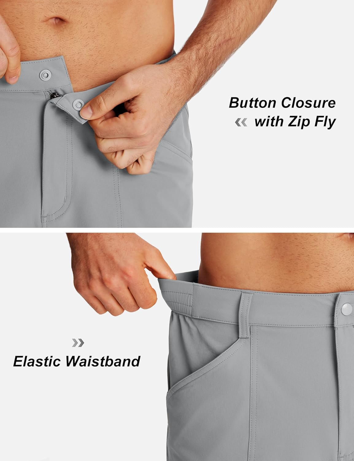 TACVASEN Men's Hiking Cargo Shorts - Quick Dry Lightweight Stretch | 10" Outdoor Travel Shorts with 5 Pockets