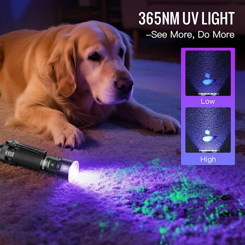Sofirn SR23 3300 Lumens Rechargeable LED Flashlight with UV Light, IP68