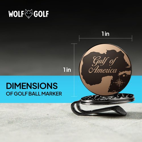 Wolf Golf Towels Golf Ball Marker Hat Clip Set | Multiple Sets to Choose from | 1 Magnetic Clip + 3 Ball Markers | Golf Accessories for Men & Women