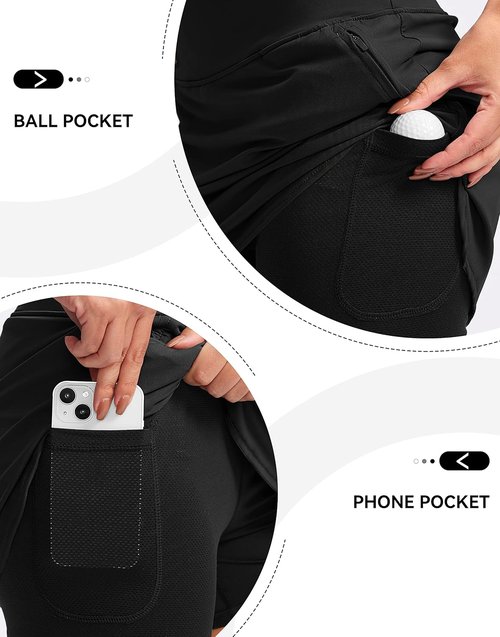G Gradual Golf Skirts for Women - High Waisted Athletic Skorts with Zipper Pockets | Casual Summer Wear