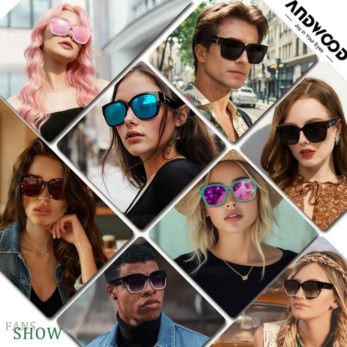 ANDWOOD Night Vision Driving Glasses Fit Over Eyeglasses for Women Men Polarized Nighttime Glasses Anti Glare Yellow Lens