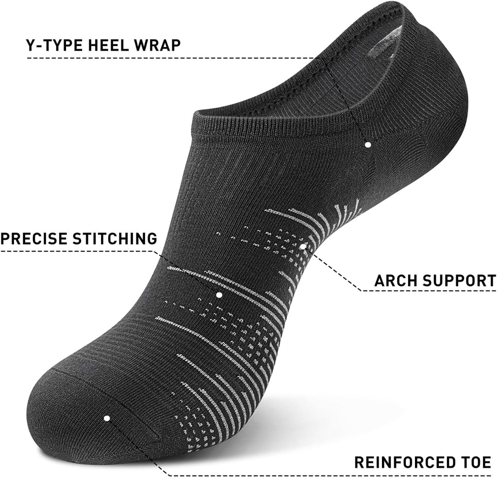 Wernies No Show Socks for Men - 10 Pairs of Low Cut Cotton Socks with Non-Slip Grips | Sizes 6-10 & 11-13