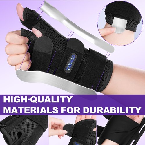 TISMOD Thumb Spica Splint left Right Hand,Wrist Brace with Thumb Support for De Quervain's Tenosynovitis Brace,Thumb and Wrist Brace Carpal Tunnel Women/Men,Black-L/XL-Right