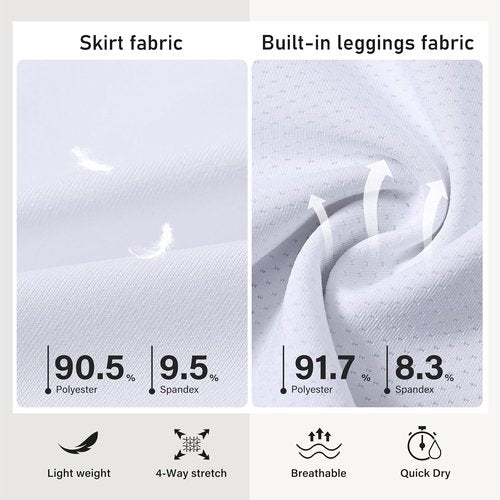 MoFiz Women's Golf Skorts - 20" Knee Length Athletic Tennis Skirts with 4 Pockets | Casual Summer Workout