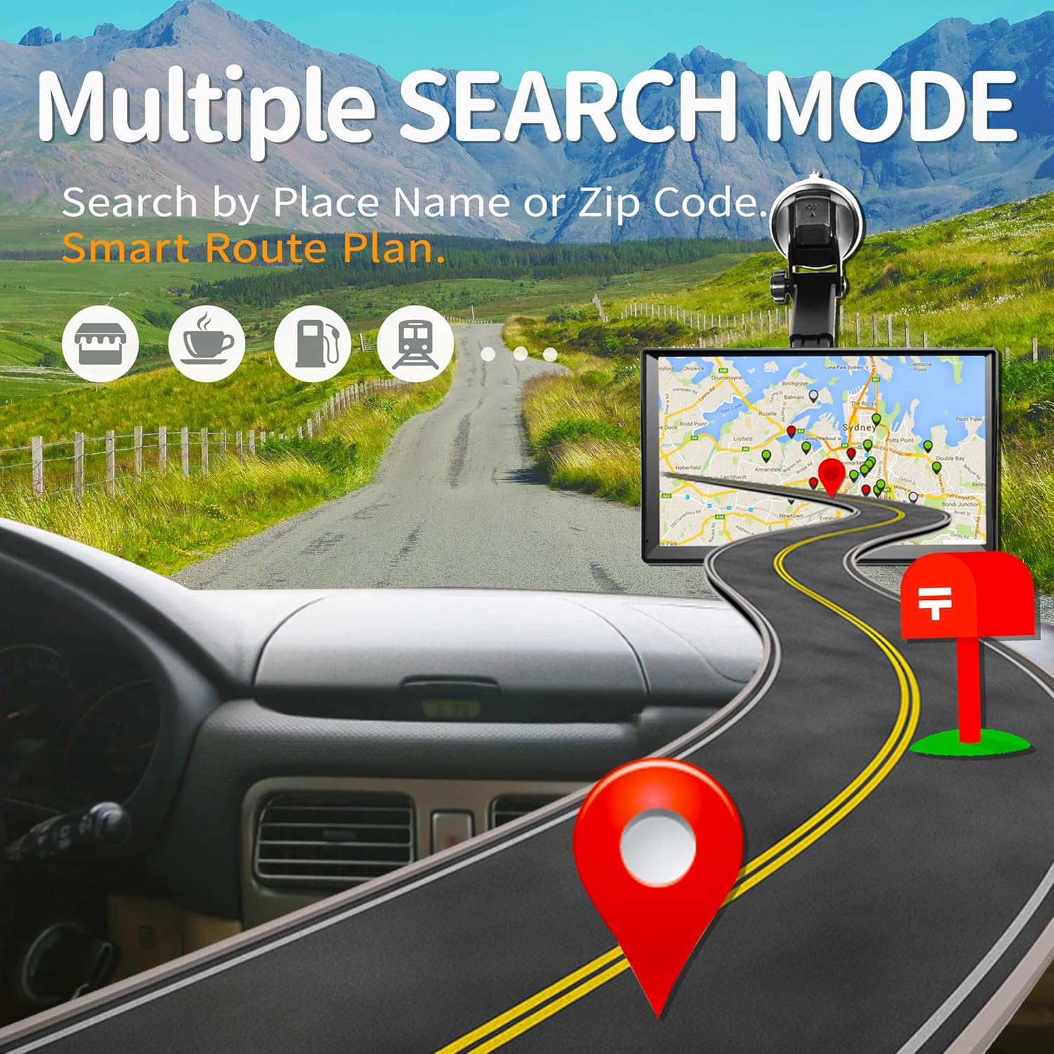 Skiennix 7-Inch GPS Navigator - HD Touchscreen, Offline Maps, Voice Guidance & Lifetime Updates