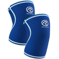 Rehband Classic Knee Sleeve for Strength Training - 7mm Neoprene Knee Brace Competition, Weightlifting, Flexible & Non-Slip Knee Support for Men & Women with anatomic shape, Colour:Blue - 1 Pair, Size:Large