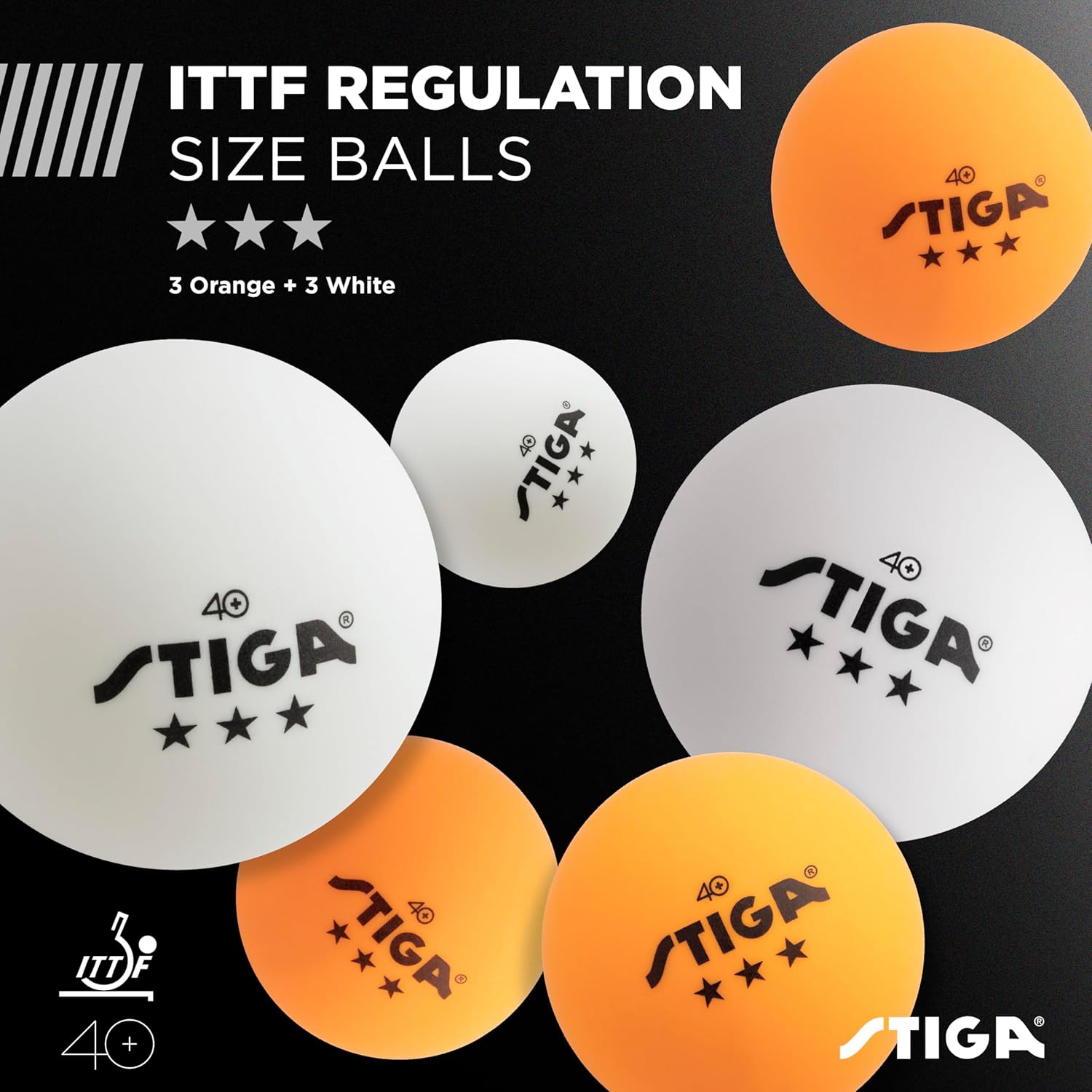 STIGA Performance Table Tennis Set | USATT Approved Rackets & 3-Star Balls - 5-Ply Blade & Flared Handle