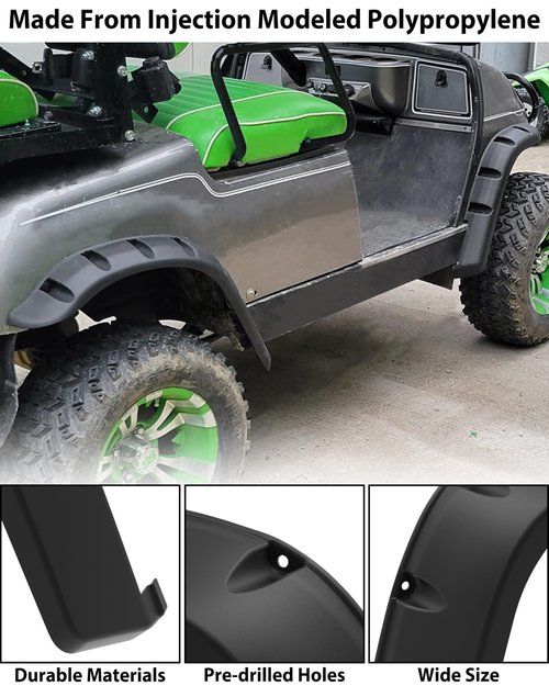SAUTVS Front and Rear Fender Flares Compatible with Yamaha Golf Cart G14 G16 G19 G20 G22 Accessories, Mud Flaps Mud Guards for Yamaha Standard and Unmodified G14-G22 Golf Carts Bodies Only, 4PCS