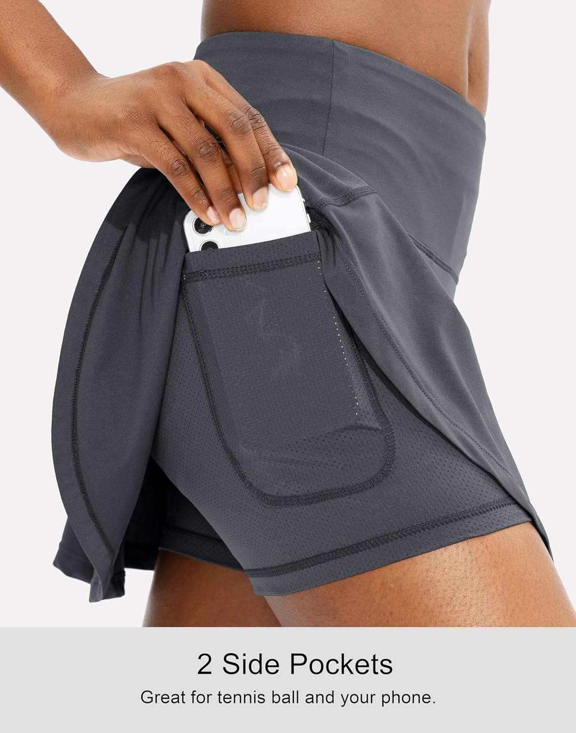 SANTINY Women's Pleated Tennis Skirt - High Waisted Athletic Golf Skorts with 4 Pockets | Ideal for Running & Casual Wear