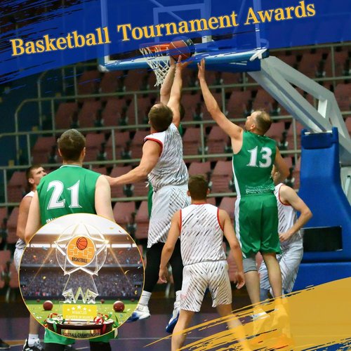 Champion Trophy Set - 16 Clear Acrylic Basketball/Football Awards for Sports Competitions & Souvenirs