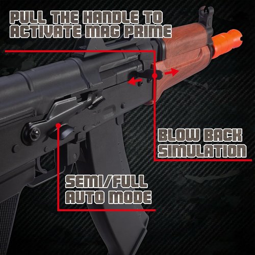 EMERBU Pro-Grade Gel Splatter Ball Blaster AKS74U - Upgraded Metal & Nylon Body | High Power 11.1V Motor for Ages 15+