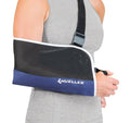 MUELLER Sports Medicine Adjustable Arm Sling - Comfortable Support for Left or Right Shoulder and Arm Injury, For Men and Women, Blue w/ Black Mesh, One Size Fits Most